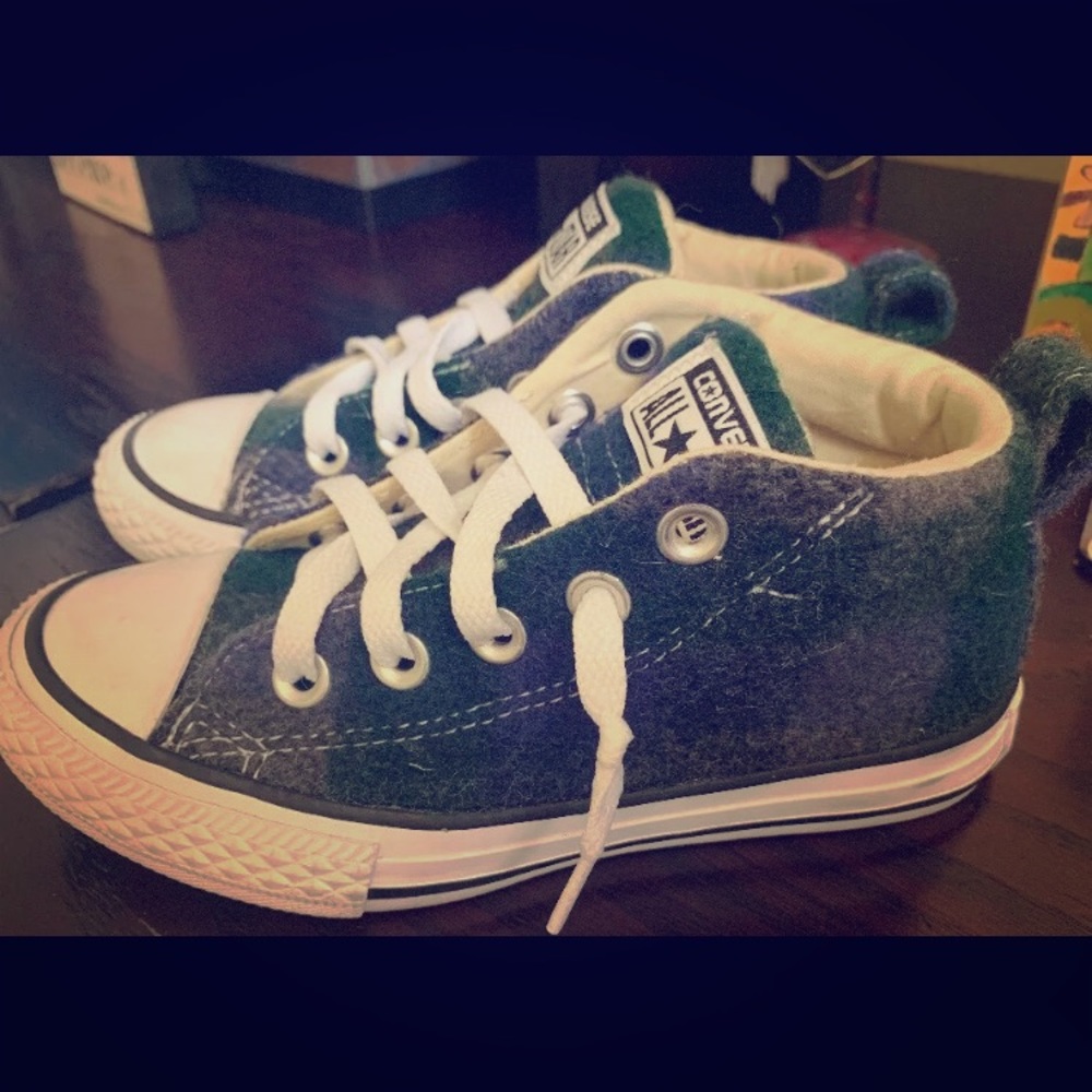 Converse Junior Mid top Blue/Grey Double Thick